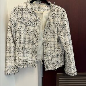 Work black and white mini jacket